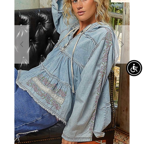 POL “ Marcia “ POL Embroidered Hoodie Top 68 - Picture 1 of 10